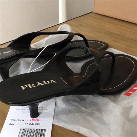 prada sandals used|prada slide sandals kitten heel.